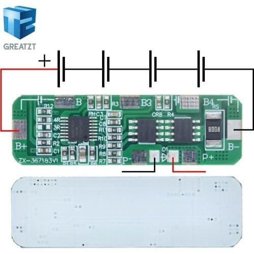 GREATZT Over Protection! 4S 4A-5A 18650 Li-ion Lithium Battery Protection Board 4 Pack PCB BMS 4.25-4.35V To 2.3-3.0V