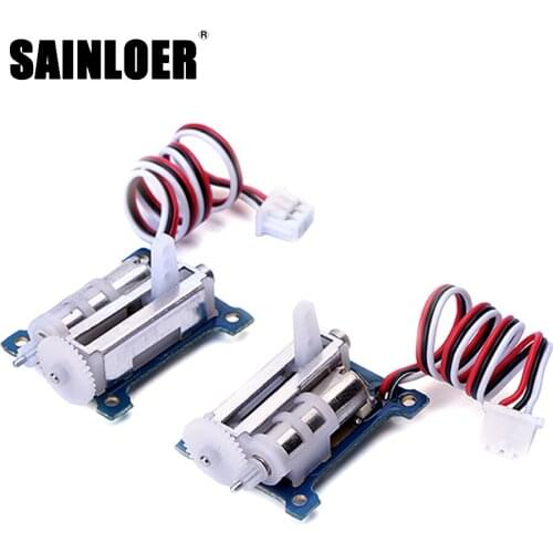 SAINLOER 2pcs GS-1502Micro Digital Analog Servo Loading Linear Servo Steering Gear 3.7-6V for RC Airplane Fixed-wing(1 pair)