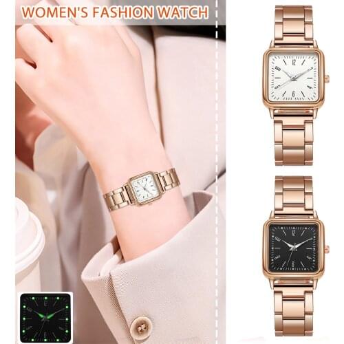 Digital Watch Temperament Luminous Ladies Watch Steel Band Square Ladies Watch Luxury Fashion Ladies Watch Party Clock 2021 New