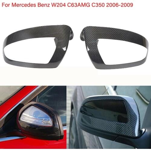 For Mercedes Benz W204 C Class C230 C300 2006~2009 Car Carbon Fiber Side Rear View Mirror Cover Trim RearView Mirror Stickers