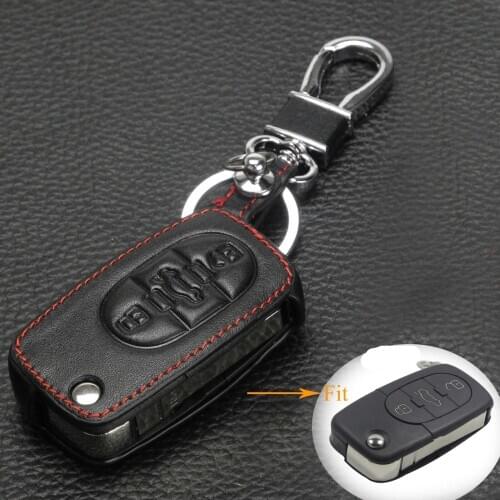 Kutery 3 Buttons Remote Leather Folding Flid Car Key Case Cover For Audi A2 A3 A4 A6 A8 TT