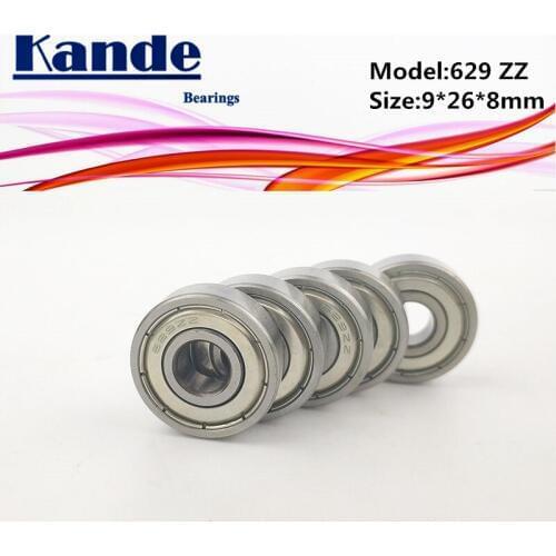 Kande Bearings 629 ABEC-1 629ZZ ABEC-3 629ZZ ABEC-5 629 ZZ Miniature Deep Groove Ball Bearing 9x26x8mm 629-2Z