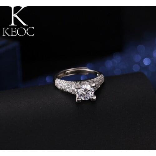 Keoc luxury Fashion new wedding female ring 4 claws AAA zirconia engagement party jewelry birthday jewelry personalized gift