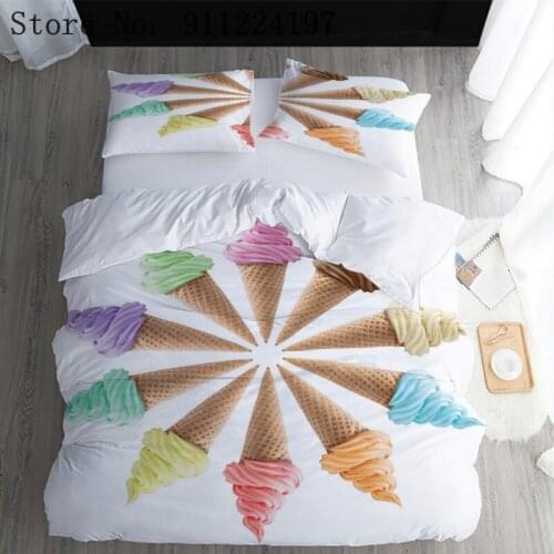 Ice Cream Duvet Cover Set Comforter Bedding Sets 3d Printing 3pcs Quilt Cover Single Double Queen King Size Bedroom Decor