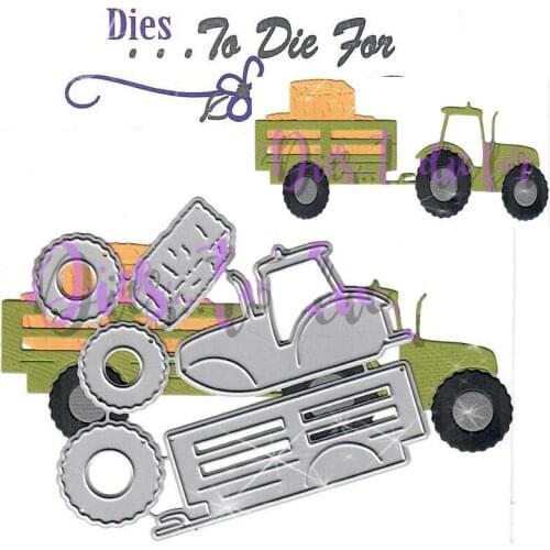 Big green truck carrying fruits Metal Cutting Dies for DIY Scrapbooking Album Decorative Embossing DIY Paper Cards Cutting Molds