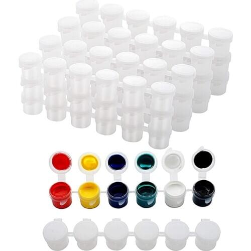 30 Strips Empty Paint Strips Paint Cup Pots Storage Containers Painting Arts Crafts Supplies (5Ml/30Pc)