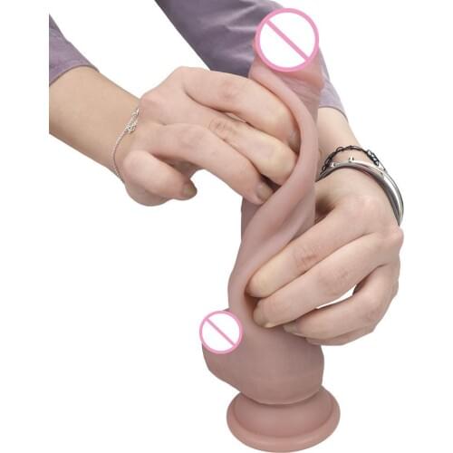 Skin Feeling Liquid Silicone Realistic XXL Dildo Soft Material Huge Big Penis Dick Suction Cup Sex Toys for Woman Female Strapon