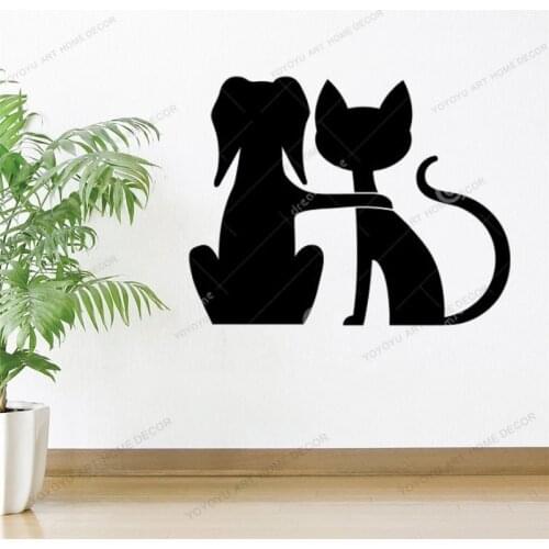 Dog Cat Sign Pets Removable Wallpaper Pet Grooming Salon Decals Dog Care Shop Art Wall Murals Vinyl Wall Sticker CX43