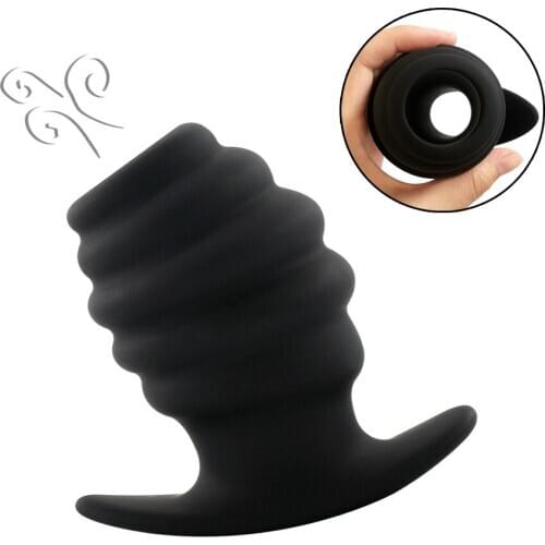 Silicone Thread Hollow Anal Butt Plug Anus Dilator Prostate Massager Anal Beads Expander Anal Plug Adult Sex Toys for Women Men