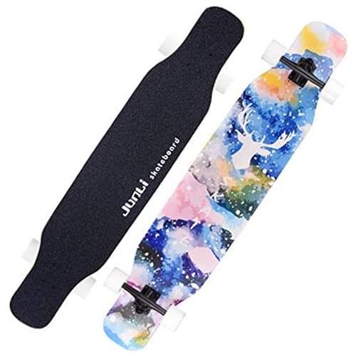 Skateboard 47" Girl Dance Longboard 8 Layers of Maple Deck, Freestyle for Girls Road Skateboard, Load 150KG