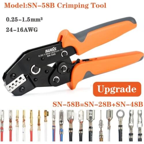 SN-58B=28B+48B Crimping Pliers for DuPont 2.54 2.8 3.96 4.8 6.3 Tube/Insulation Terminals Electrical Clamp Tools