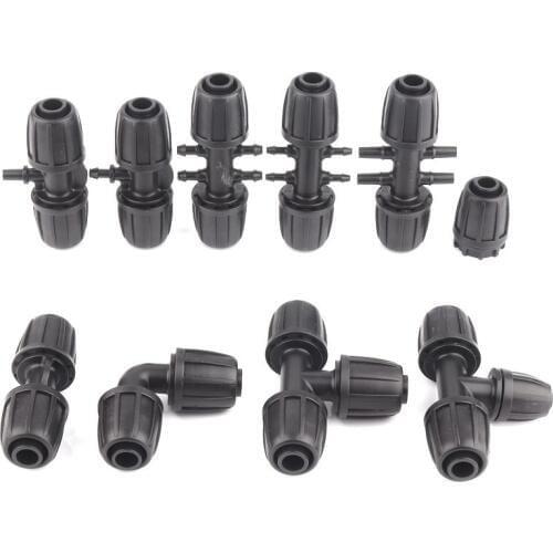 2pcs 16mm Irrigation PE Pipe Connectors Lock Nuts Garden Water Connector Agricultural Watering Pipe Hose Fittings Tube Joints