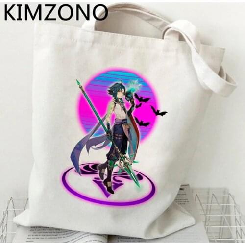 Genshin Impact shopping bag tote recycle bag shopping bolsas de tela shopper shopper bag sacola reciclaje boodschappentas custom