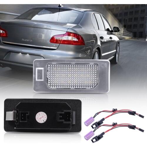 1 Pair 12V Canbus LED Number License Plate Light Fit for SKODA Octavia 3 Superb B6 Combi Rapid Spaceback Yeti Fabia Mk3 No Error