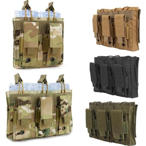 MOLLE System Tactical M4 5.56 9mm Magazine Pouch Airsoft Rifle Single/Double/Triple Mag Bag Pouch MIlitary Army Accessory Pack