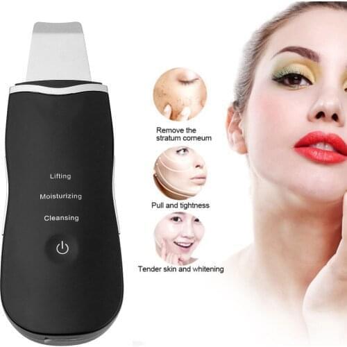 Ultrasonic Skin Scrubber Deep Cleaning Vibrating Electric Facial Cleanser Skin Spatula Pore Cleaner Peeling Beauty Instrument
