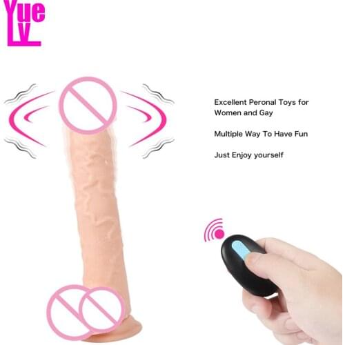 YUELV 9.05 Inch USB Rechargeable Remote Control Dildo Vibrator With 13 Mode Realistic Dildos with Suction Cup Massager Sex Toys