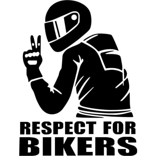 15cm*11cm Funny Car Sticker 3D Respect for Bikers Waterproof Reflective Decal KK Vinyl Bike Motorcycle Styling Decoration