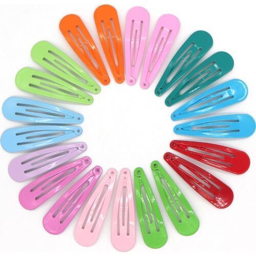 30Pcs/Set 5cm Snap Hair Clips For Girls Hairpins Color Metal Barrettes For Baby Children Women Styling Accessories With Gift Bag