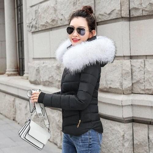 Womens jacket Fake Fur Winter Jacket Women Plus size 2XL Winter Coat Female Parkas Hooded Warm Student Short Outwear