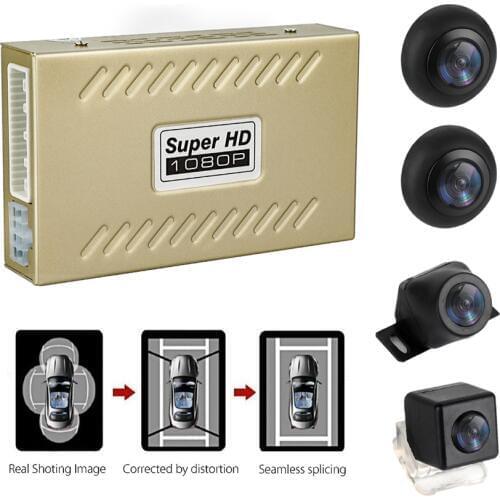 ​360° 1080P Night Vision Universal Car DVR Bird View Panoramic System Seamless Splice 4 Camera with shock Sensor