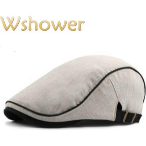 Unisex Summer Berets Men Cotton Striped Visor Blank Male Flat Cap Cabbie Peaked Hat Boina Hat Ivy Bone Casquette Drop shipping