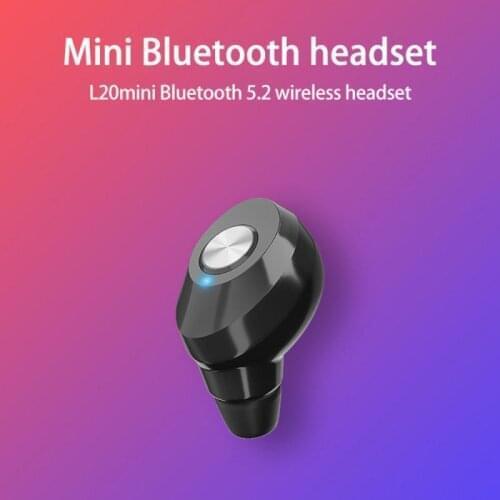 L20 Bluetooth-compatible 5.2 EarphonesWireless Headphone Mini Monaural Sports Outdoor Earbuds Headsets With Microphone Unisex