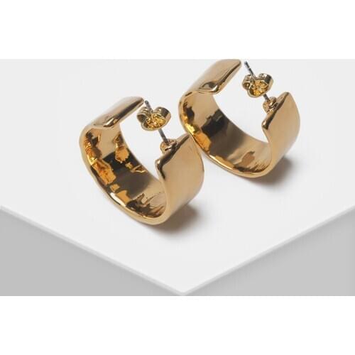 Amorita boutique Stylish wide rounded retro hoop earrings