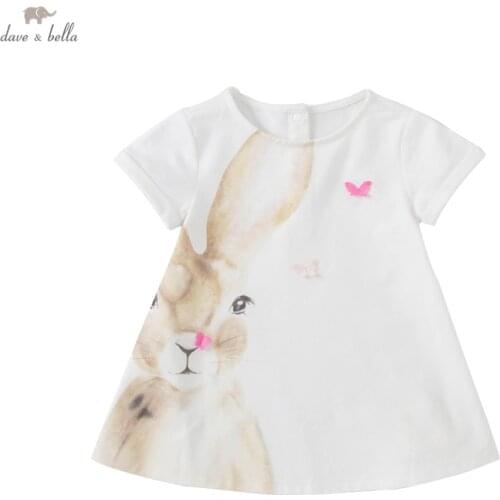 DB17461 dave bella summer baby girls cute cartoon print dress children fashion party dress kids infant lolita clothes