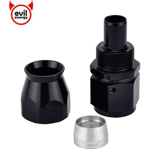 Evil energy AN10 Straight Elbow 180Degree Swivel PTFE Hose End Reusable PTFE Fitting For Oil Fuel Line Black