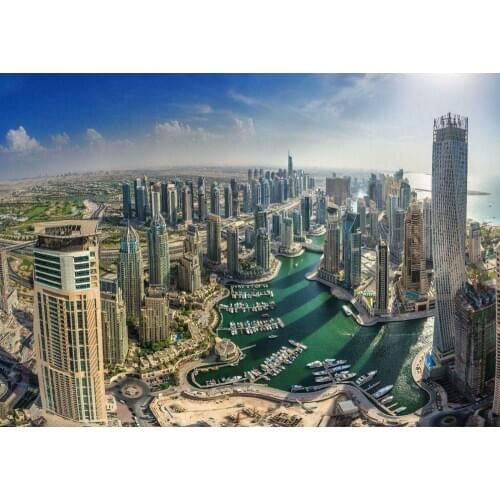 Dubai Cityscape City Skyline Office, Bedroom Giant Art print Silk poster Home Wall Decor