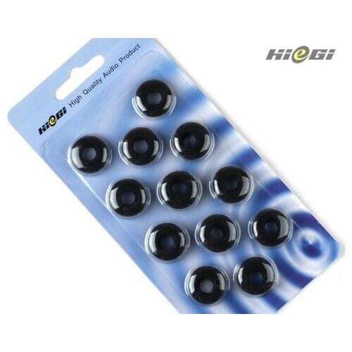 HG High Quality Black Donut Foam Cushions for Earphones Earbuds (6 pairs)
