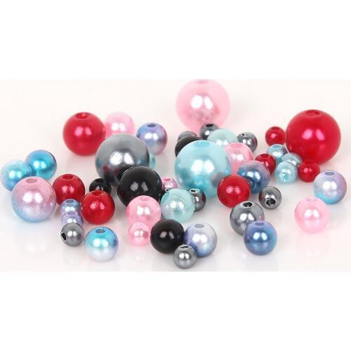Acrylic Imitation Pearls For Crafts Mix 4-10mm Pearl Beads Jewelry Making Pearls For Handicrafts Material