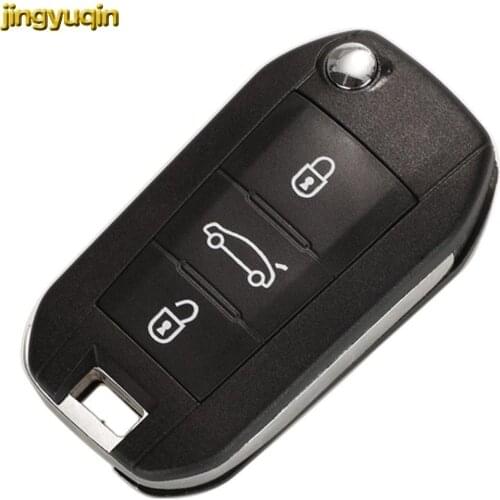 Jingyuqin Remote Key Shell HU83 for Peugeot 508 208 2008 308 3008 5008 Citroen C3 C4 C4L Elysee Original Key Fob 3 Buttons