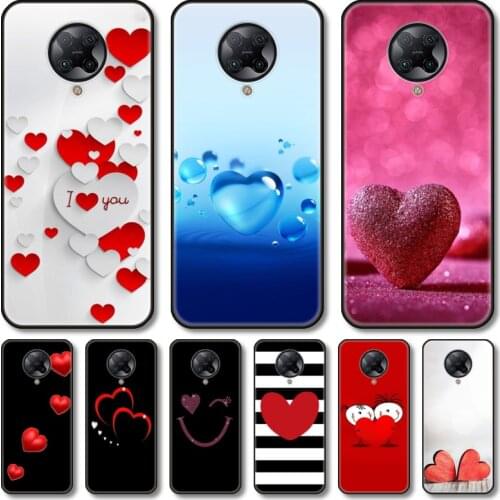 Creative love Phone Case For xiaomi Poco M2 M3 C3 X3 F2 F3 Lite NFC Pro Anime Black Cover Silicone Back Pretty tpu