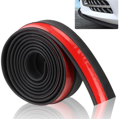 Car Lip Skirt Protector Car Front Bumper Lip Exterior Mouldings Replacement 2.5M Universal 60mm Width Rubber Strip Auto
