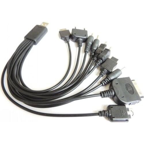 Hot Sales,10 in 1 universal usb cables for mobile phones multi charger line For iphone ipad Samsung HTC High quality 100pcs/lot