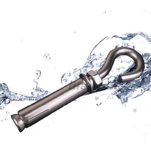 M12 304 Stainless Steel Expansion Screw Open Cup Hook Bolts, 2pcs