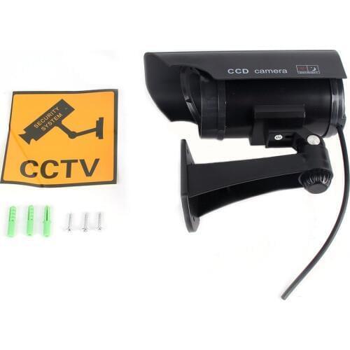 Dummy Solar Powered Camera High Simulation CCTV Fake Camera Flashing Led Red Light Home Security Battery Camera Monitor