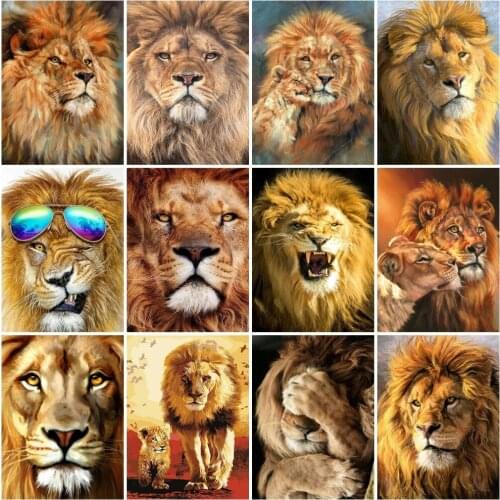 AZQSD Painting By Numbers Lion Home Wall Art Canvas Diy Painting Art Pictures By Numbers Animals Oil Painting For Home