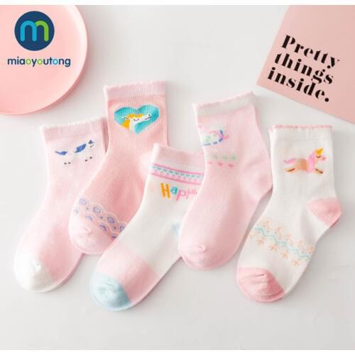 5 Pairs/Lot Unicorn Mesh Thin Cotton Newborn Boy Kids Socks Baby Girls Socks Girls Baby Socks Skarpetki Infant Miaoyoutong