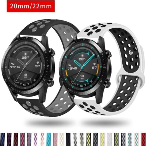 20/22mm watch band for Samsung gear s3 Frontier/Classic Sport Breathable silicone bracelet Galaxy watch 46mm/42mm/Active 2 Strap