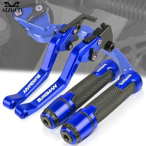 Burgman Brakes Clutch Levers Motorcycle Handlebar Grips FOR SUZUKI Burgman 650 2013-2018 2014 2015 2016 2017 CNC Aluminum LOGO
