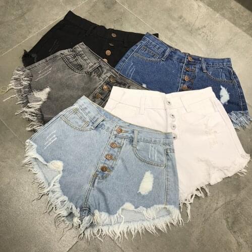 B4115 2020 summer new women fashion big size high waist raw edge loose wide leg slim ripped denim shorts cheap wholesale