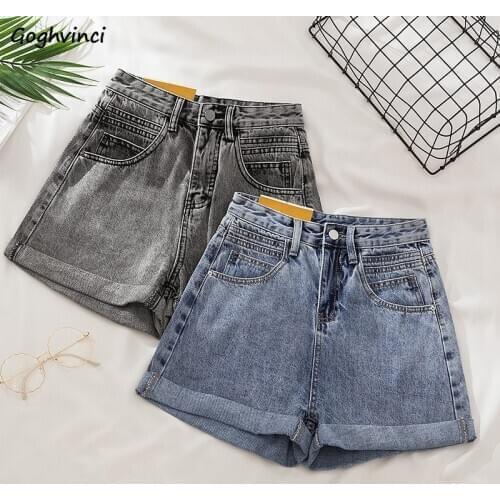 Shorts Women High Waist Slim Fit Regular A-line Solid Denim Womens Leisure Large Size 5XL Ulzzang Retro Chic Trendy Simple Soft