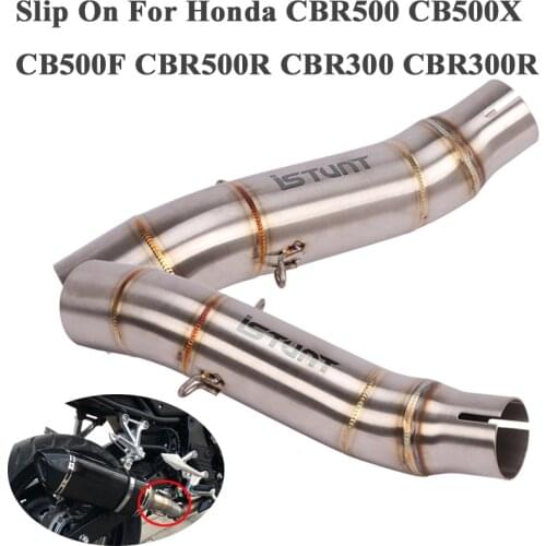 Slip On For Honda CBR300 CBR500 CB500X CB500F CBR500R 2012 - 2017 Motorcycle Exhaust Muffler Escape Modified Middle Link Pipe