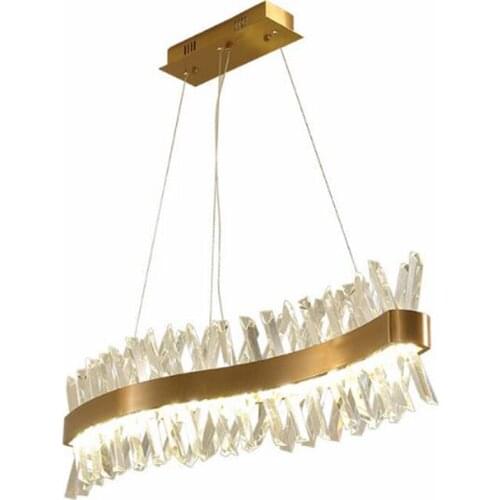 Modern K9 Crystal Luxury Chandelier Led Metal Chandelier Lamp S Shape Hang Lamp Light Dining Room Suspend Lamp Light Fixture