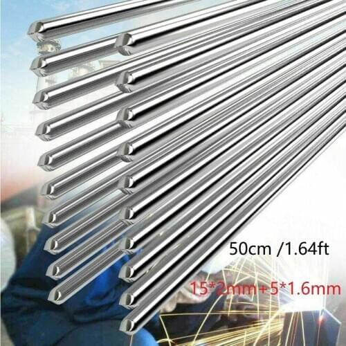 10PCS 50cm/1.64ft 2.0mm Aluminum Solution Welding Rods Flux-Cored Wire Weld Bars Brazing Welding Tools No Need Solder Powder