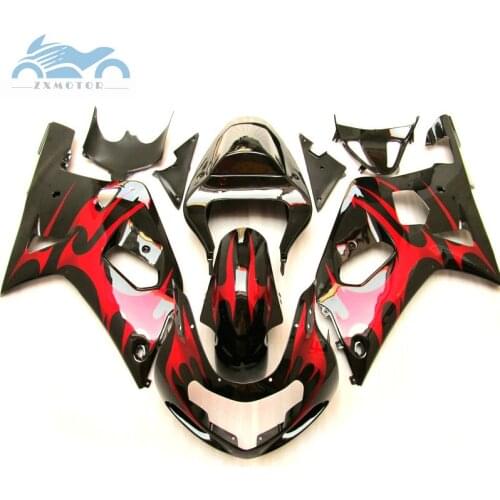High quality Fairings kit for SUZUKI 2001-2003 GSXR600 GSX R750 K1 motorcycle fairing set GSXR 600 01-03 red flames ABS bodywork