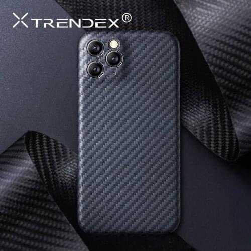 TRENDEX Real Carbon Fiber Lens Protection Case For iPhone 12 11 PRO MAX 12 Mini 100% Genuine Carbon Fiber Hybrid Thin Cover Case